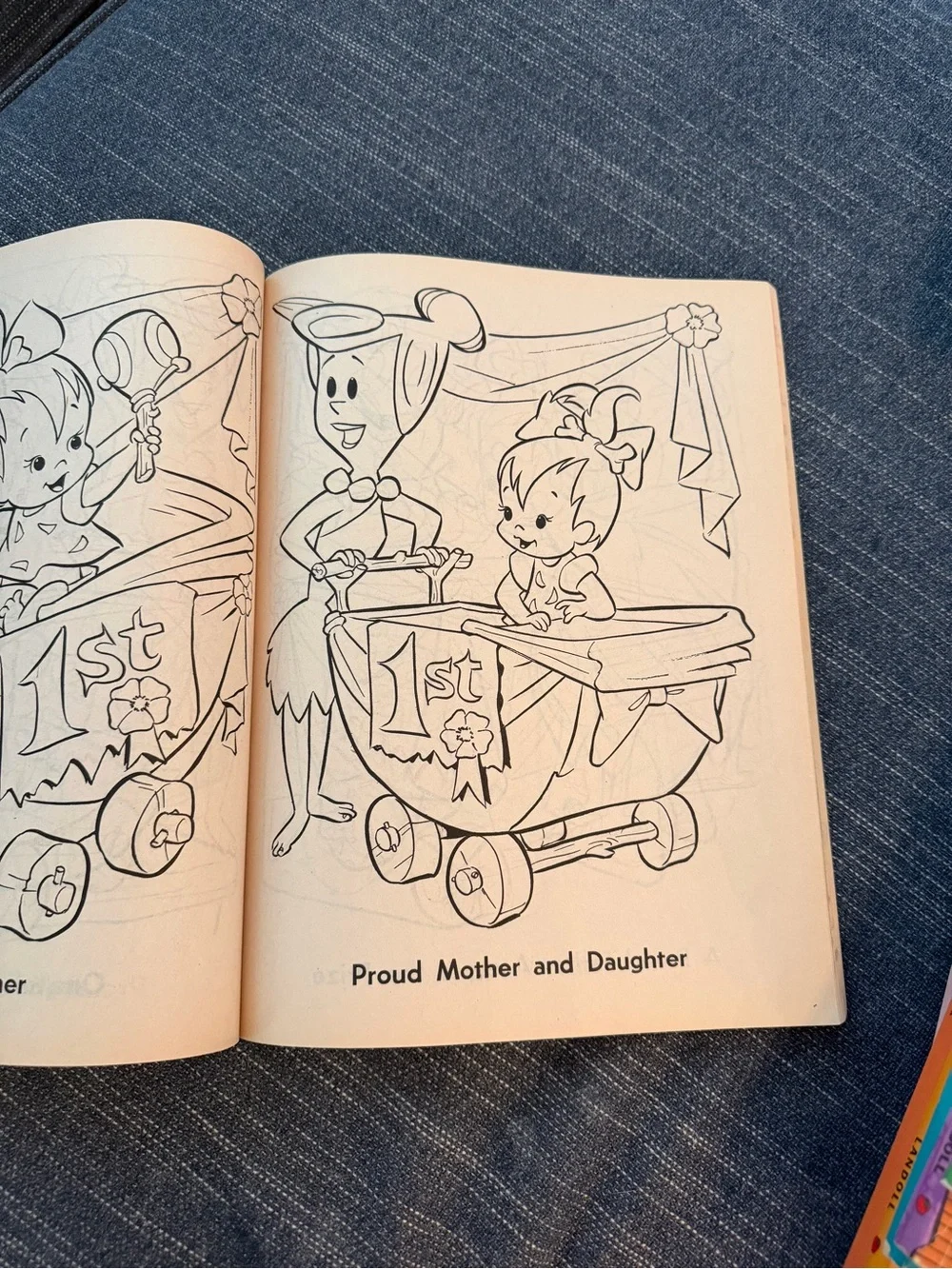Vintage 1990 Flintstones Coloring Book Hanna Barbera Fred Wilma Pebbles